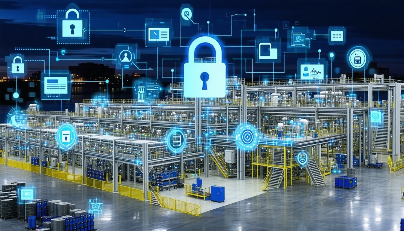 A mid-sized manufacturing plant with digital secur