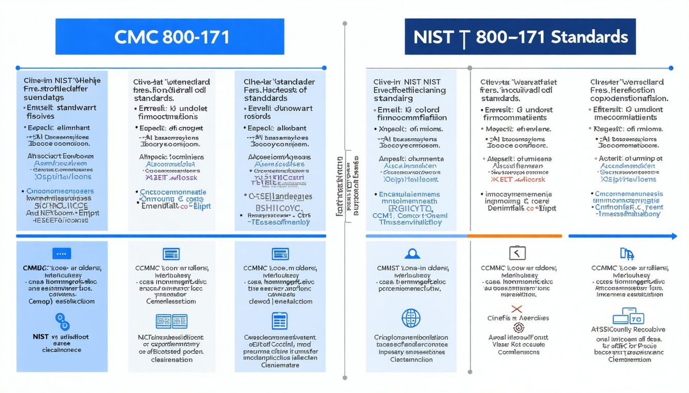 A visual comparison of CMMC and NIST 800-171 stand